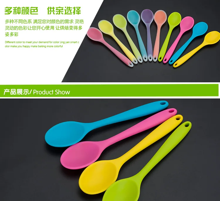 Tableware Spoons Creative Silicone Mini Spoons High Temperature Resistant Silicone Spoons Safety silica Gel