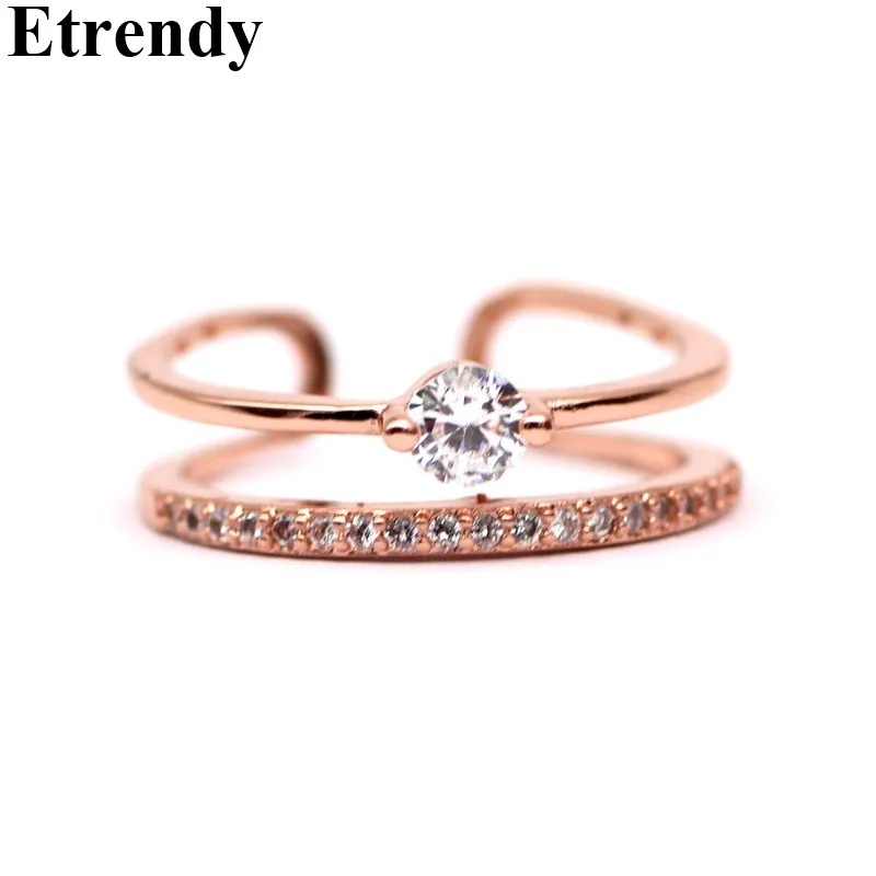 Новинка 2017 регулируемые кольца для женщин бижутерия очаровательное Двухслойное