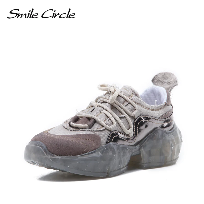 Smile Circle/2019 г. весенние женские кроссовки на плоской подошве из натуральной кожи