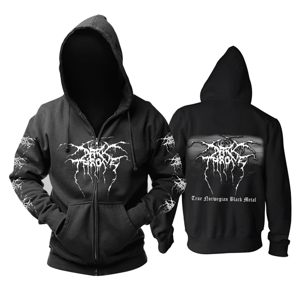 Bloodhoof Darkthrone Death металлическая лента логотип утолщение флис Толстовка Азиатский размер - Цвет: 1