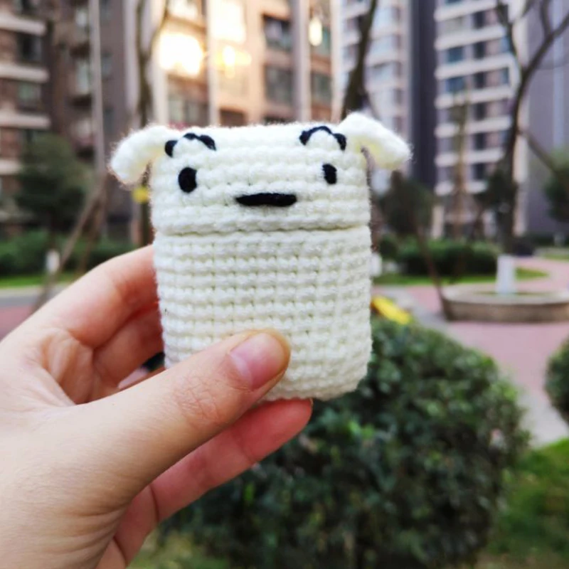 Милый DIY вязаный чехол для Apple Airpods 1 2 Аксессуары Bluetooth наушники ручной работы чехол с мультяшным рисунком защитный чехол Декор подарок