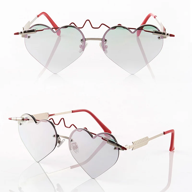 Gafas Модные женские солнцезащитные очки Брендовые дизайнерские Роскошные Винтажные Солнцезащитные очки в форме сердца женские очки распродажа-продавец - Цвет линз: c3