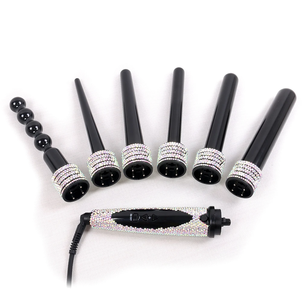 Щипцы для завивки волос с кристаллами 6 в 1|curling wand professional|interchangeable curling wandcurling |