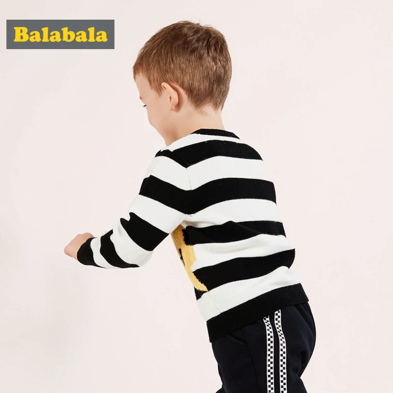 Мягкий Вязаный Свитер Balabala для маленьких мальчиков с вышивкой детский пуловер