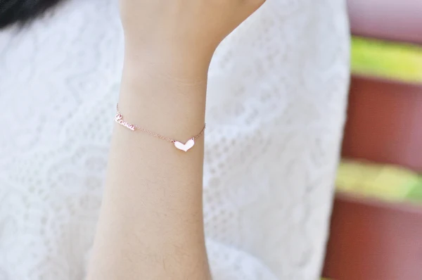 

YUN RUO Love U Heart Shape Bracelet Anklet Fashion Jewelry Titanium Steel Rose Gold Color Valentine Gift Free Shipping Not Fade