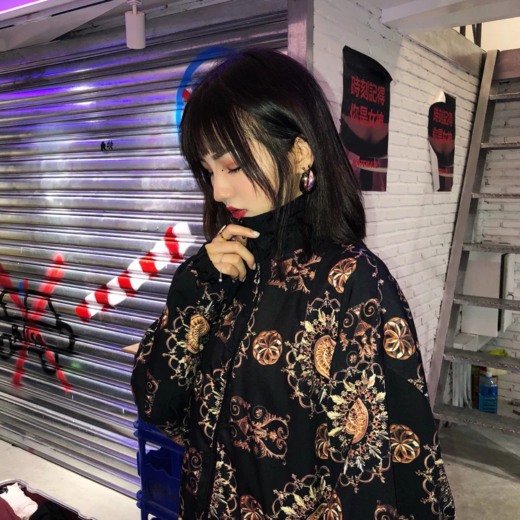 LMCAVASUN 2019 Осенняя ретро куртка Женская свободная с длинным рукавом Harajuku пальто