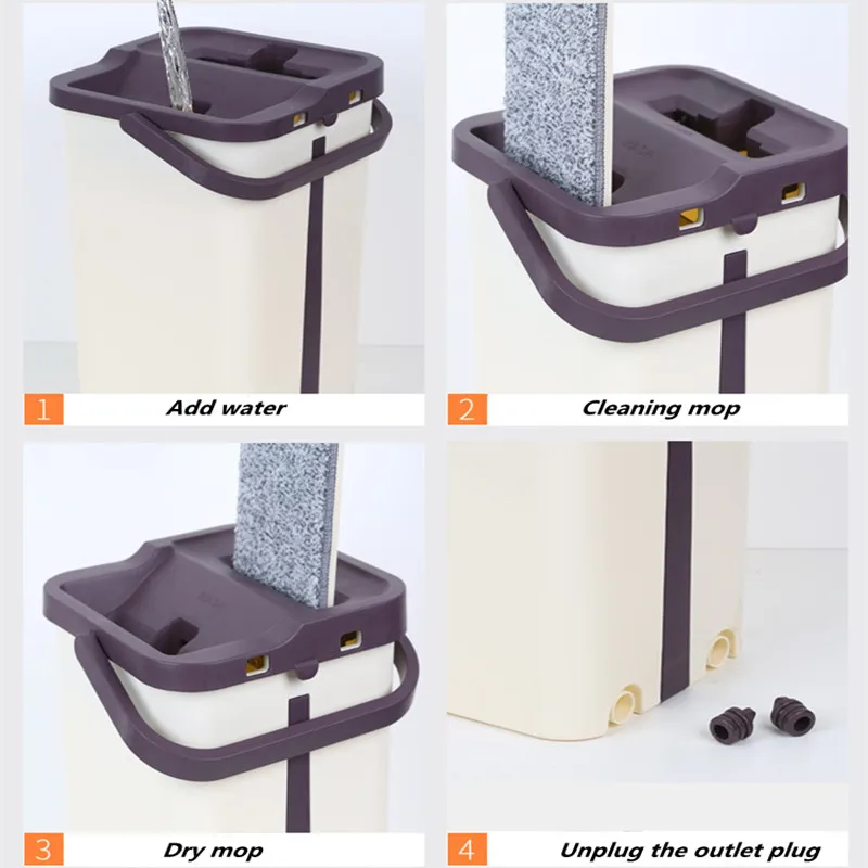 Бесплатная Ручная стирка Швабра для простой очистки & Bucket Dusting скребок Magic Cleaner