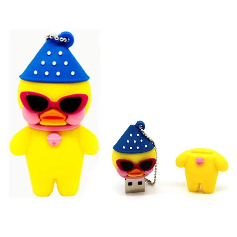 Мультфильм желтый Гиалуроновая кислота утка USB флешка Cafe Mimi 8 GB 16 GB 32 GB 4 GB USB2.0 флешки Memory Stick подарок U диска