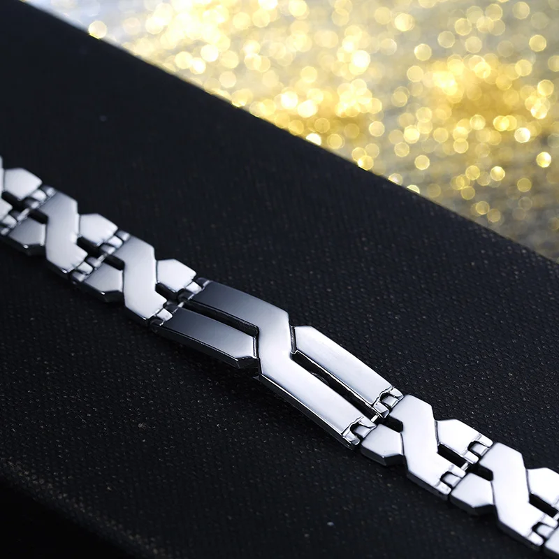SAISEE New Arrival Stainless Steel Bracelets Men Chain Link Silver &amp Bangles Men's Cuff Wristband X Letter Bracelet | Украшения и