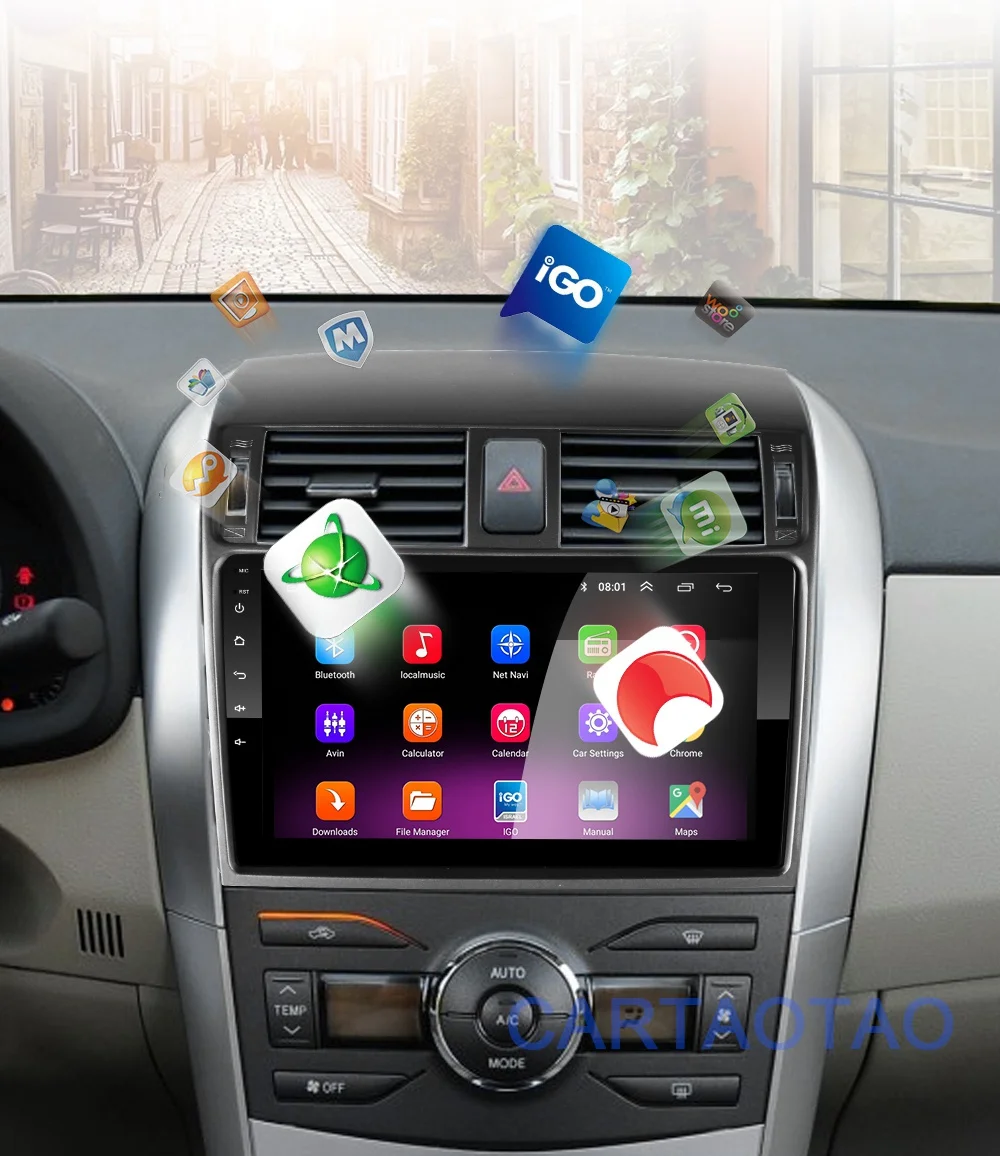 2G+ 32G " 2din Android 8,1 GO автомобильный dvd-плеер для Toyota Corolla E140/150 2006-2013 автомобильный Радио gps навигация wifi плеер