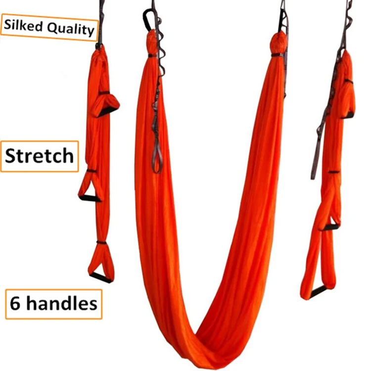 18 Colors Upgraded Stretch Silked  Antigravity Yoga Hammock 6 Handles Full Set Shipping by Post Mail