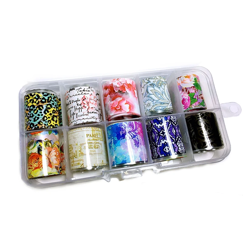 Переводная наклейка из фольги с цветами и кружевом для ногтей ромашки цветная