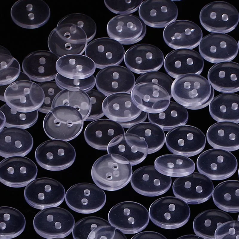 50 шт. прозрачные пластиковые пуговицы с двумя отверстиями 12 5 15 18 мм|plastic buttons|decorative