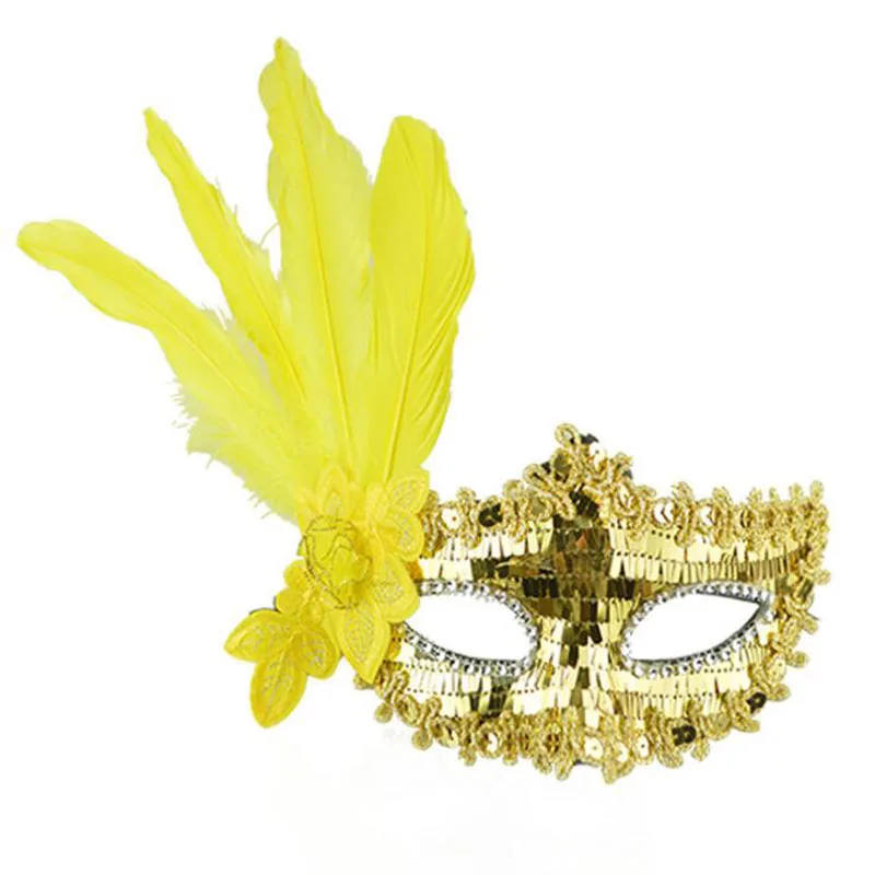 10pcs/lot Ball Mask Sequins Masks With Feather Peony Adult Half Face Dance Female Princess Cosplay Props For Women Wear | Дом и сад