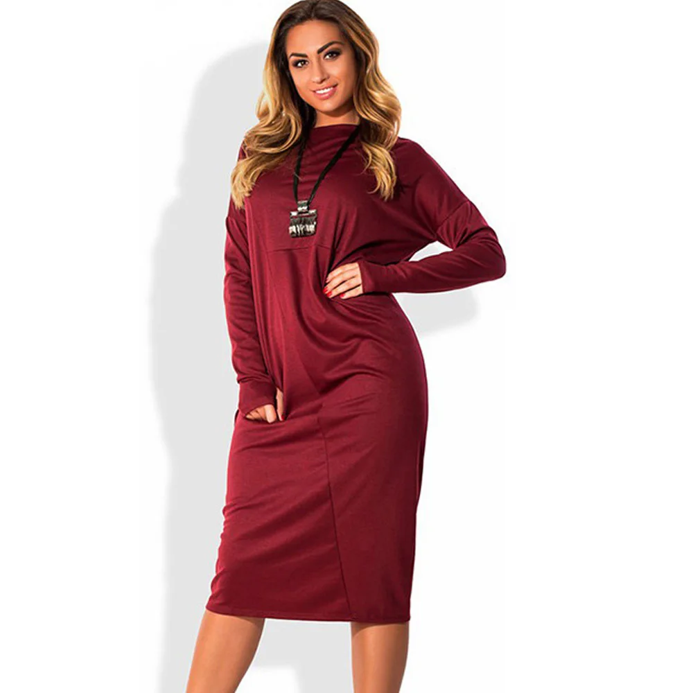 Флисовое платье с длинным рукавом размеры до 6xl|dress for|fleece dressloose dress |