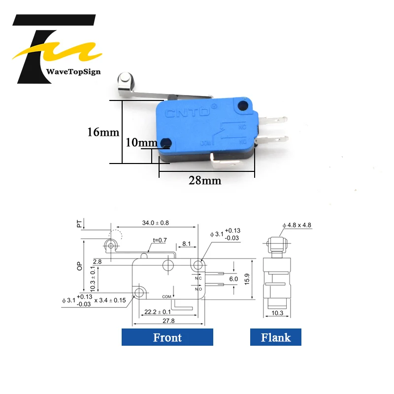 Концевой выключатель WaveTopSign CMV103D UE220V0.3A с длинной ручкой обычно открывается для