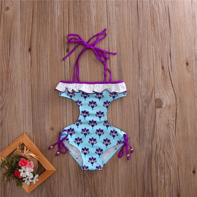 Милый детский купальник для маленьких девочек 2017 г. Танкини с цветочным принтом