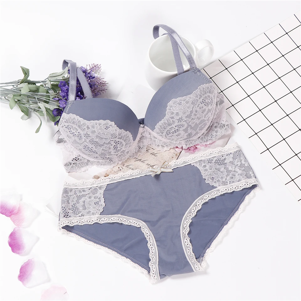 Сексуальное женское белье 3/4, комплект bralette conjunto ropa interior mujer, комплект нижнего белья пуш-ап серого цвета lenceria для женщин