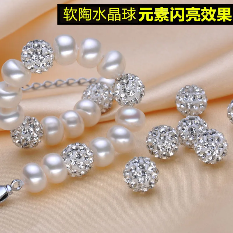 Натуральный пресноводный жемчуг браслет браслеты для женщин серебро 925 пробы