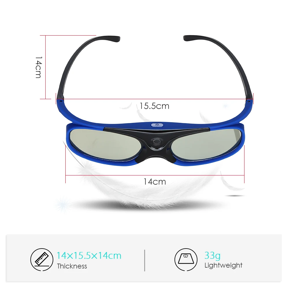 4 пары BOBLOV Active Shutter 3D очки DLP-Link USB синий Совместимый Проектор BenQ W1070 W700 Dell |