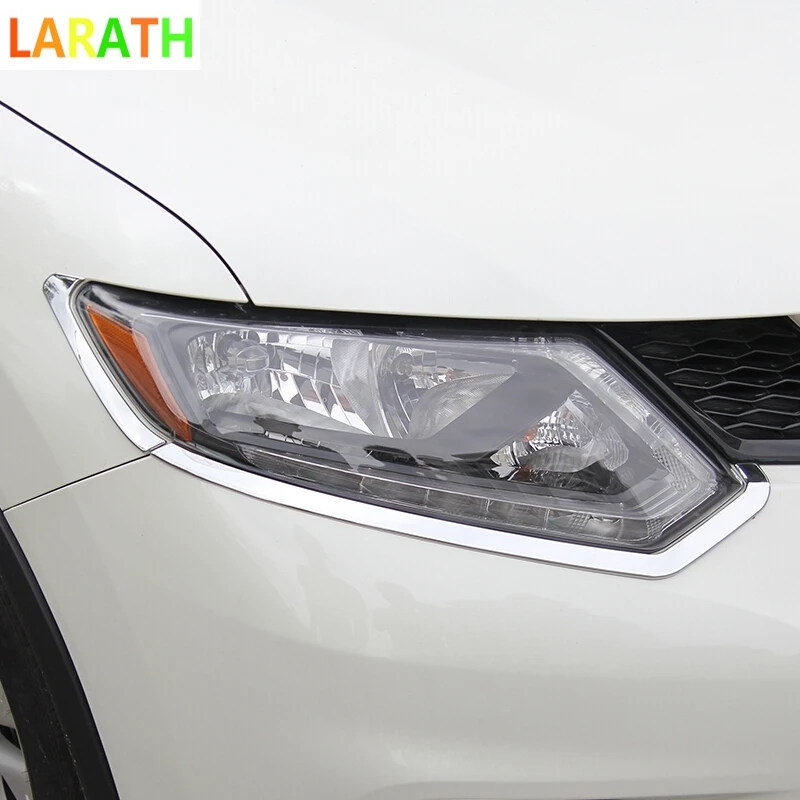 Накладки на передние фары для Nissan X Trail Rogue T32 2014 2015 2016|light trim|abs chromefor nissan x-trail |