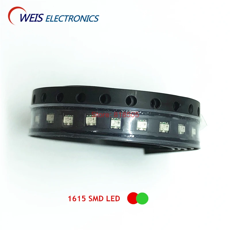 100 шт. 1615 SMD СВЕТОДИОДНЫЙ Би Цвет (красный + истинное зеленое) двойной 0603 1 6*1 5 мм 8 2 0 v