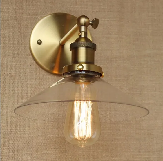 Ретро Лофт Эдисон бра стекло Винтаж настенные светильники промышленные для