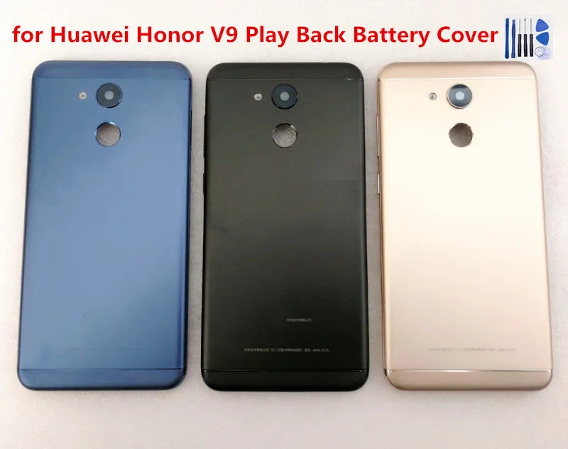 

5pcs Back Cover for Huawei for huawei Honor V9 Play Battery Back Cover(Black) Back Cover+ Camera Lens Replacement