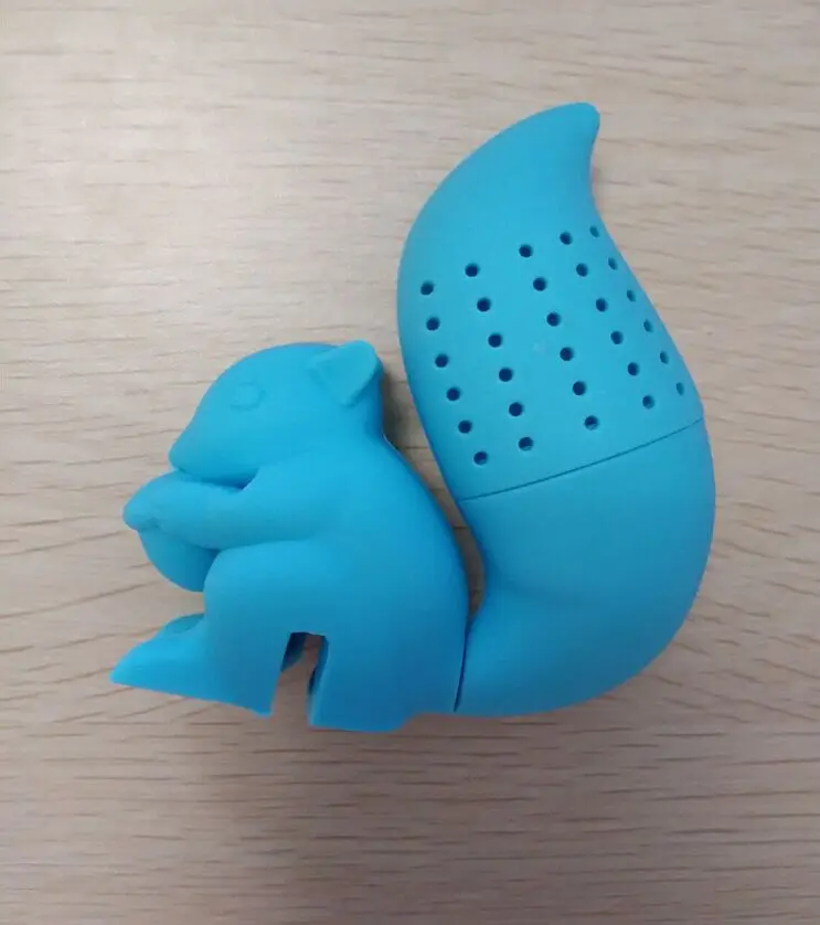 High Quality Cute Squirrel Tea Strainer Silicone loose-leaf Infuser Filter Diffuser Fun Accessories |