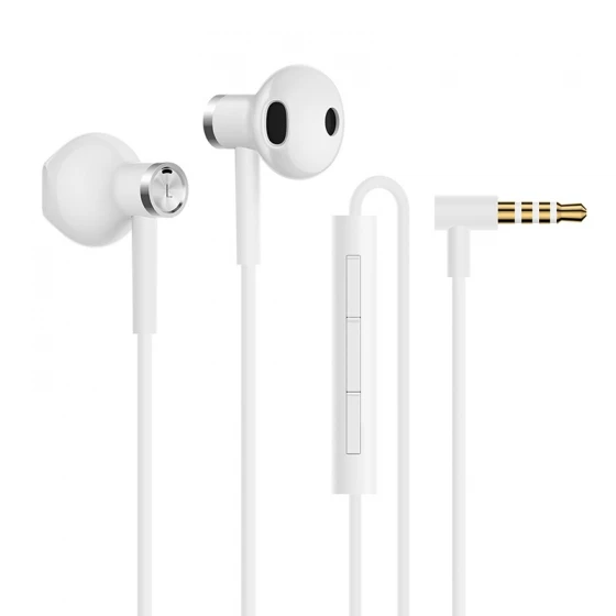 Наушники Xiaomi Mi с двумя драйверами, MEM, микрофон, прочный проводной контроль, L-образный штекер, наушники с динамиком постоянного тока, новинка...