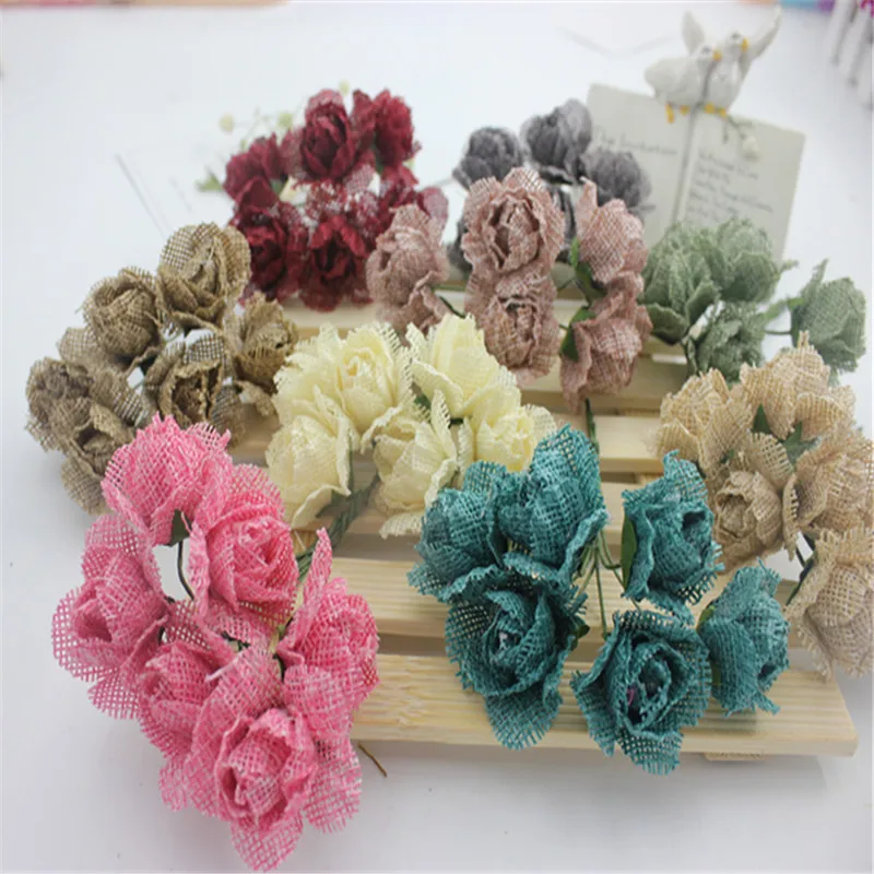 6 шт. цветы из натуральной конопляной ткани | Дом и сад