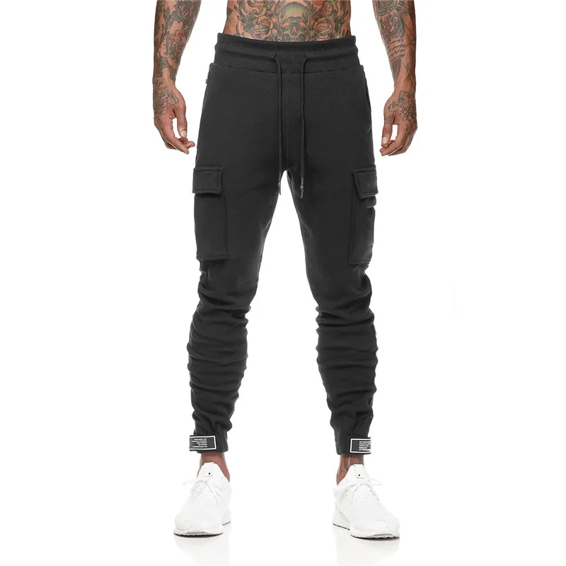 Осень спортивный Штаны Для мужчин Штаны Slim Fit боковой карман тренажерный зал Для мужчин джоггеры Для мужчин s впитывает пот и Штаны брюки для спорта, бега Штаны на открытом воздухе