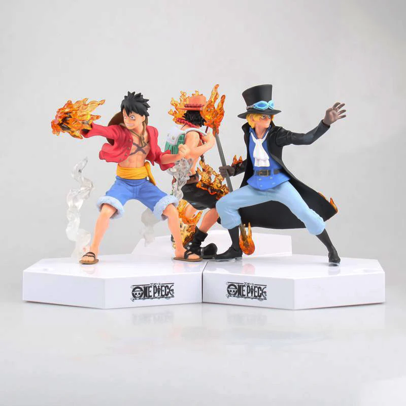 Бесплатная доставка 3 шт 6 &quotone piece Аниме Луффи Ace Sabo Brothers в коробке 16 см ПВХ фигурка