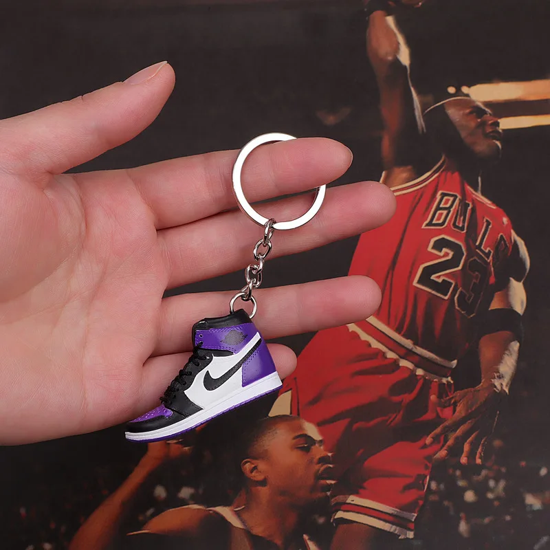one shoe keychain Дропшиппинг aj1 offwhite Chicago Unc брелок в виде кроссовка Air Jordan 1 3D мини-кроссовки, закрытая спортивная обувь брелок в виде кроссовка s - Цвет: one shoe keychain