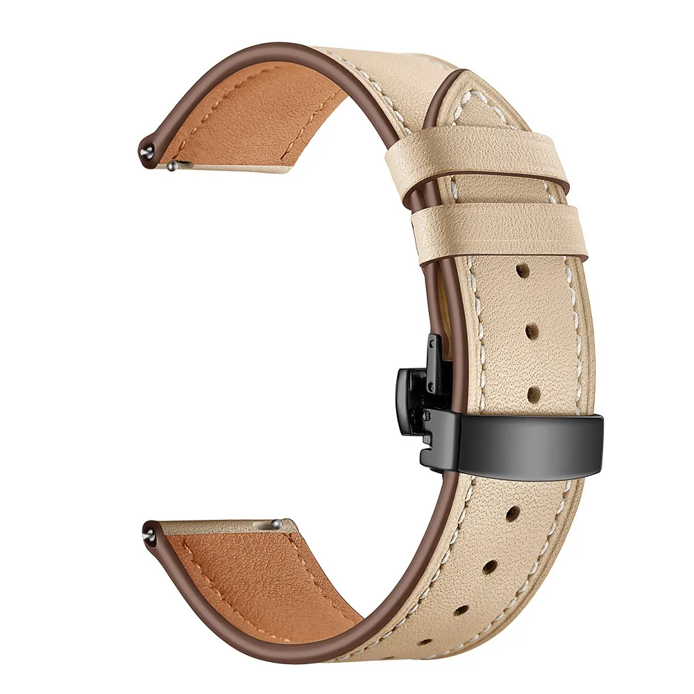 Ремешок для samsung galaxy watch 46 мм gear sport S3 Classic Frontier/active/Active 2 40 мм/44 мм ремешок 20 мм/22 мм Бабочка Пряжка - Цвет ремешка: Apricot black