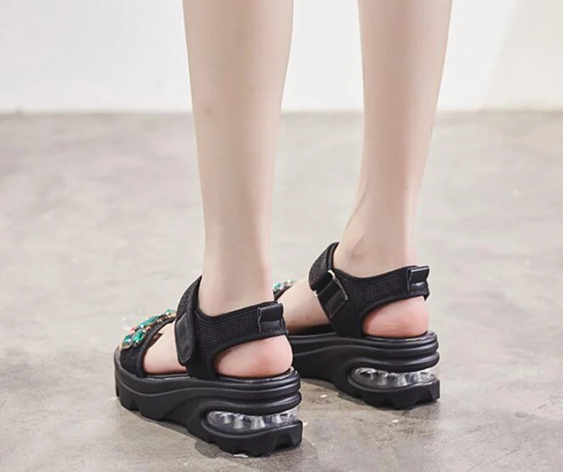 KNCOKAR The platform shoes women's for the new summer comfort Europe station slope and high water diamond | Обувь