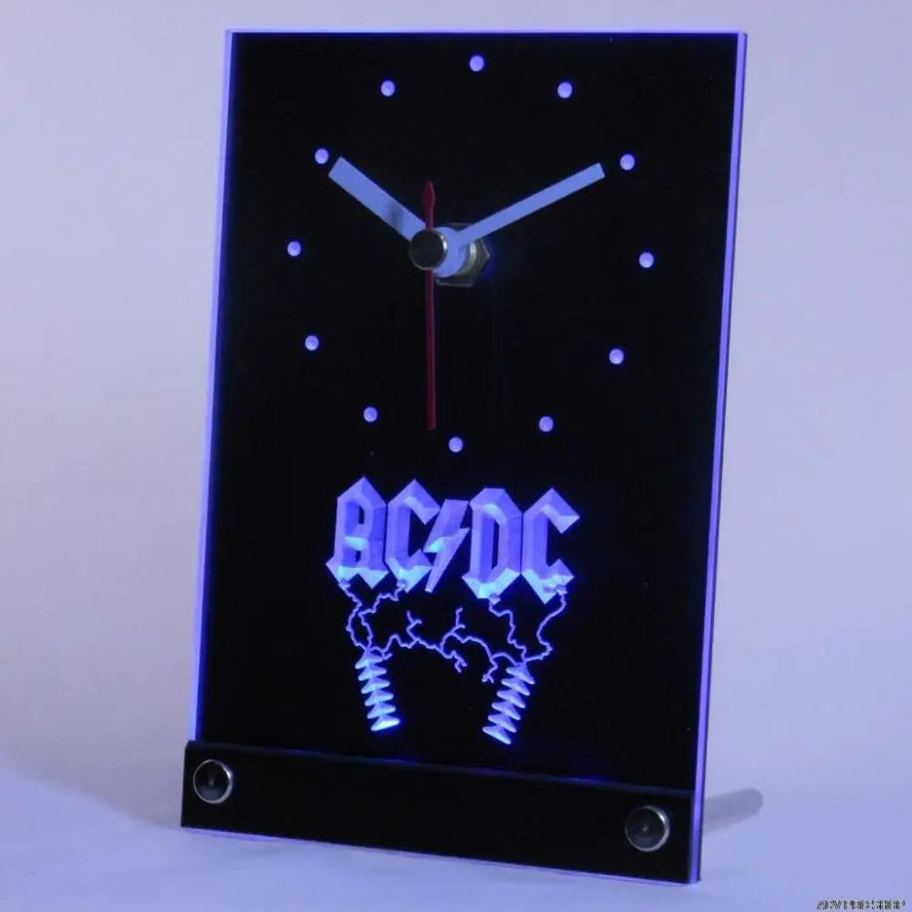 Tnc0142 ACDC AC/DC рок-н-ролл-бар пива стол 3D светодиодный часы