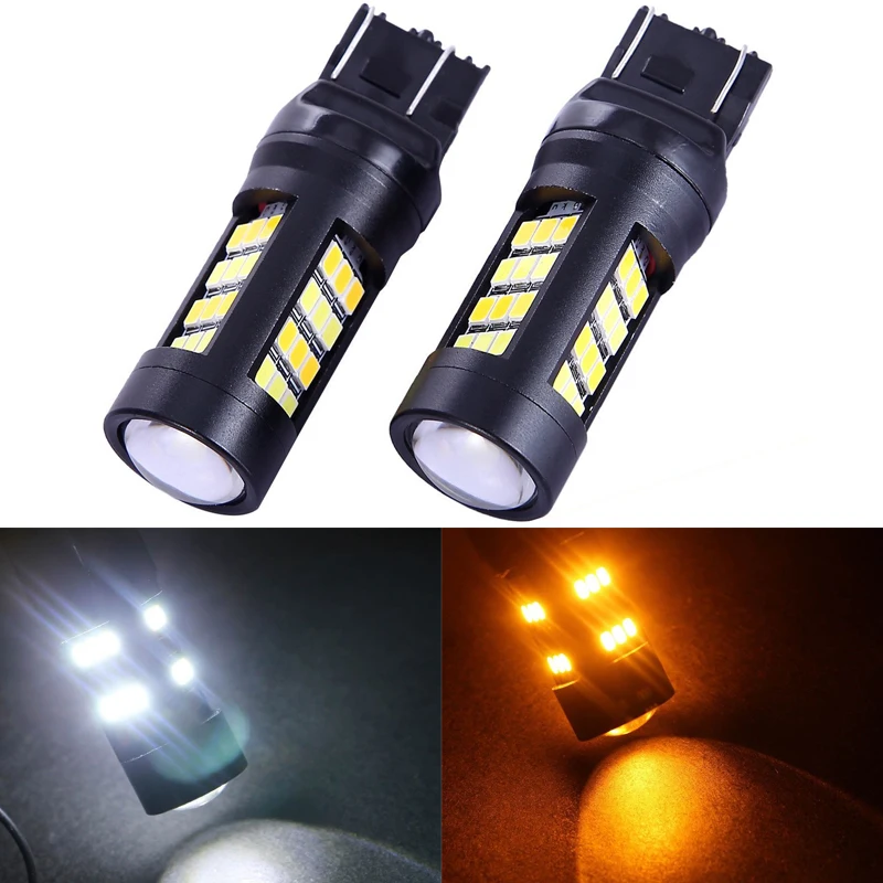 

2PCS 7443 2835 42 SMD W21/5W T25 White Amber Led Car Bulb Led 12V Turn Signal Light Rear Lamps Reverse Light Car Light Source