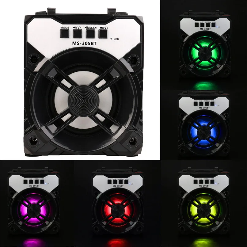 Светодиодный мультимедийный Bluetooth беспроводной портативный динамик супер бас с