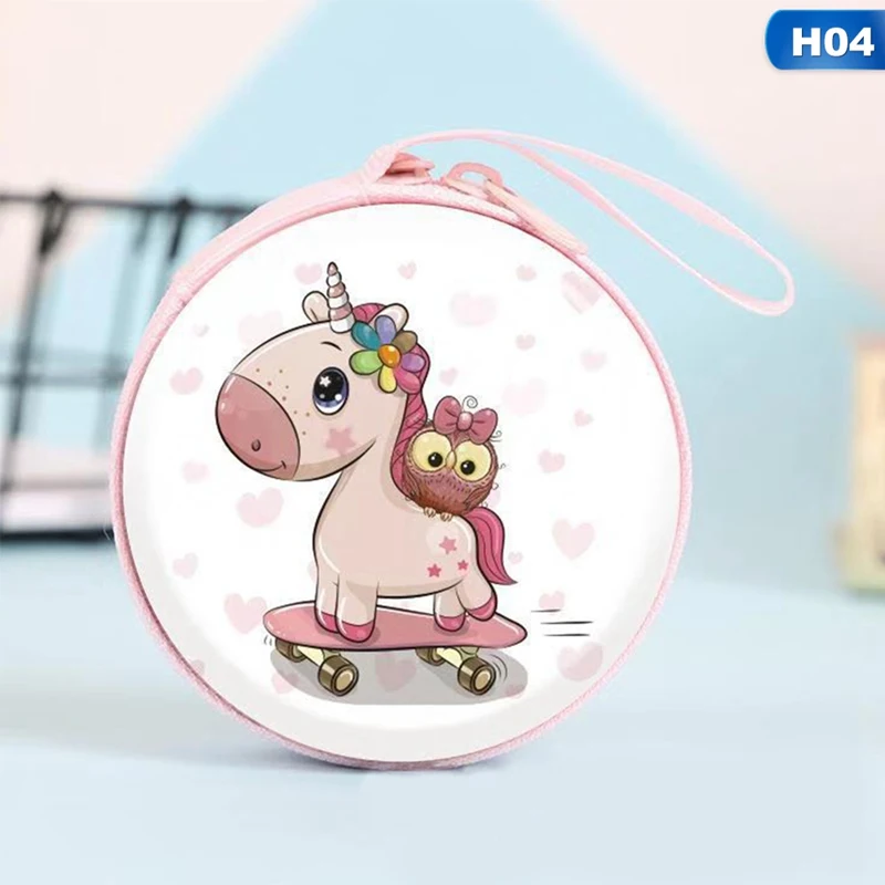 H04 Новинка, Женская мини-сумка Kawaii, мультяшный единорог, кошелек для монет, милый детский кошелек для девочек, органайзер для наушников, коробка, сумки, рождественский подарок - Цвет: H04