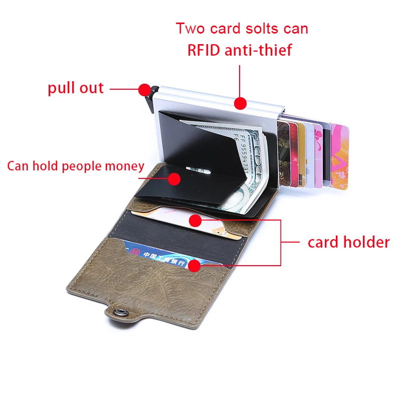KEEBREAK мужские кошельки RFID Алюминиевый футляр для карт мини маленький кошелек