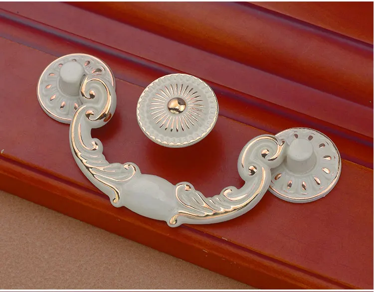 Европейские тянущиеся ручки потрепанный шикарный комод ручка для ящика белая
