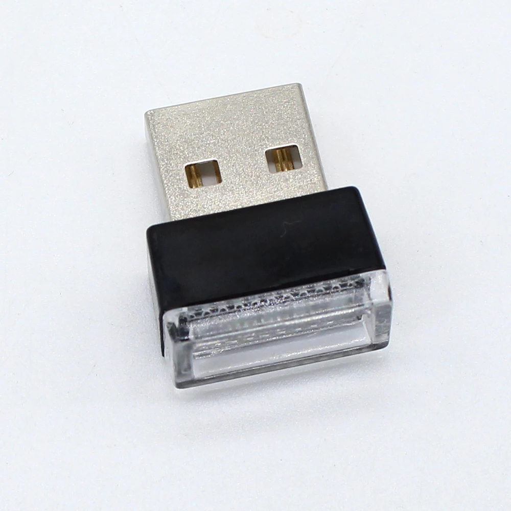2 шт. автомобильный атмосферный светильник s светодиодный мини USB сигаретный Светильник Универсальный окружающий светильник портативный красный синий белый розовый DC 5 В