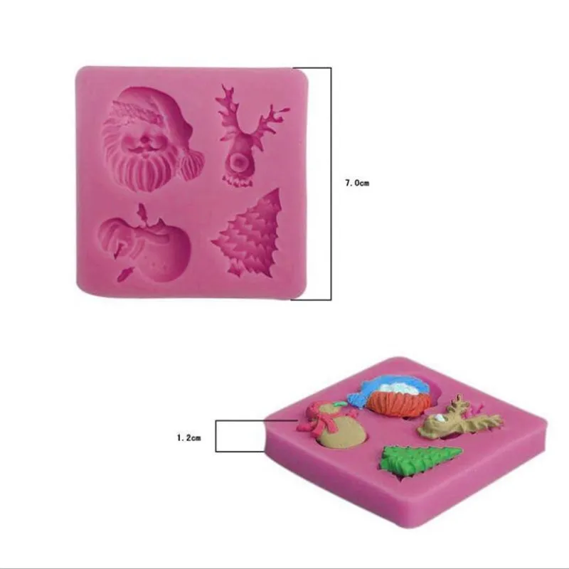 Sugarcraft Санта Клаус дерево Снеговик Олень силиконовые формы инструменты для