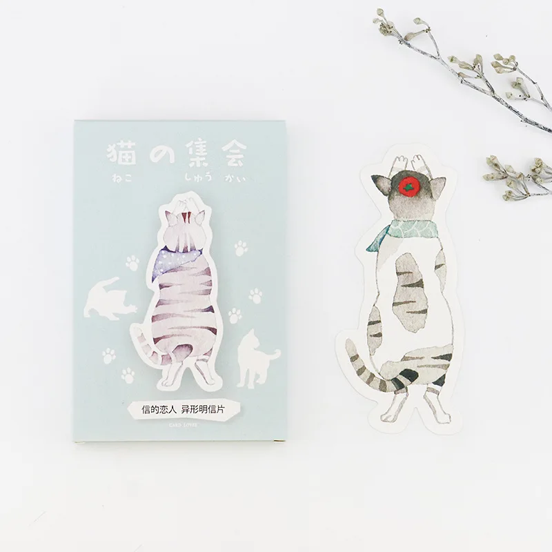 30 шт./лот открытки с котами милые корейские бумажные Kawaii Cat книга для встреч