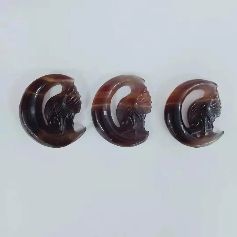 Yellow Fluorite Высокое качество 5 см Желтый флюорит Форма Луны девять хвостов лиса кристалл реалистичные милые животные ручная полировка для подарка и домашнего декора WYQ - Цвет: Yellow Fluorite