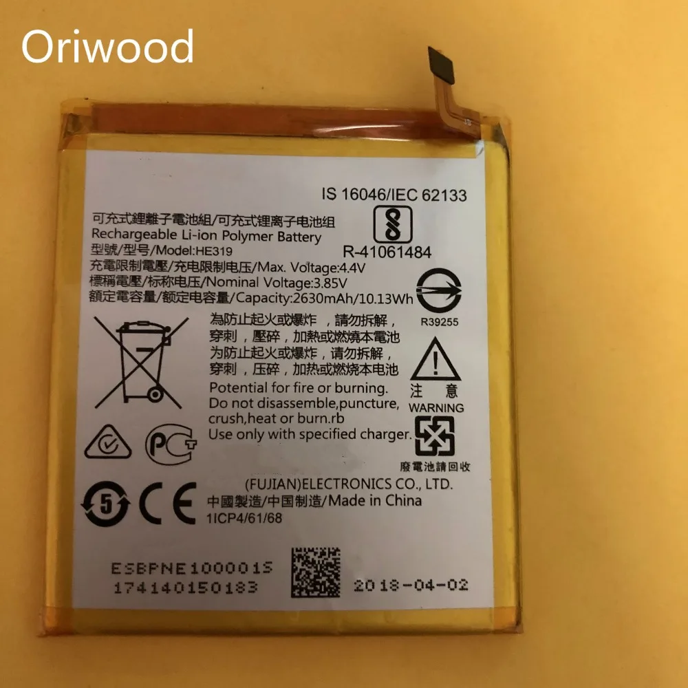OriWood 2018 Новый оригинал для Nokia HE319 аккумулятор телефона 3 TA 1020 1028 1032 1038 2630