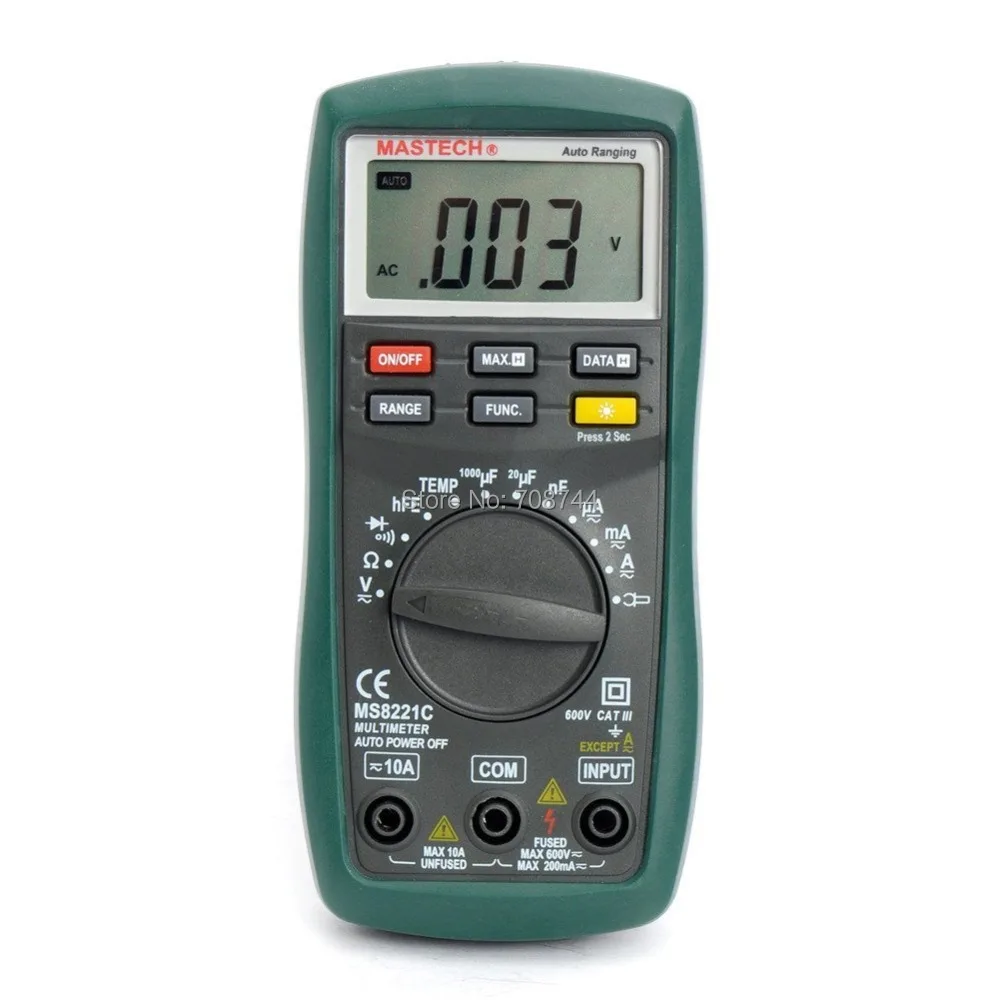 MASTECH MS8221C 2000 отсчетов Цифровой мультиметр автомагнитный цифровой с быстрой