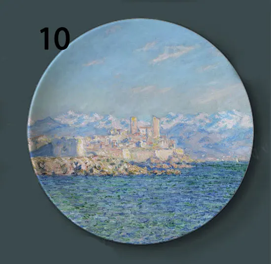 10 Laude Monet Роспись стен гобелены тарелки керамические домашние декоративные блюдо Отель гостиная фон дисплей масляной живописи тарелки - Цвет: 10