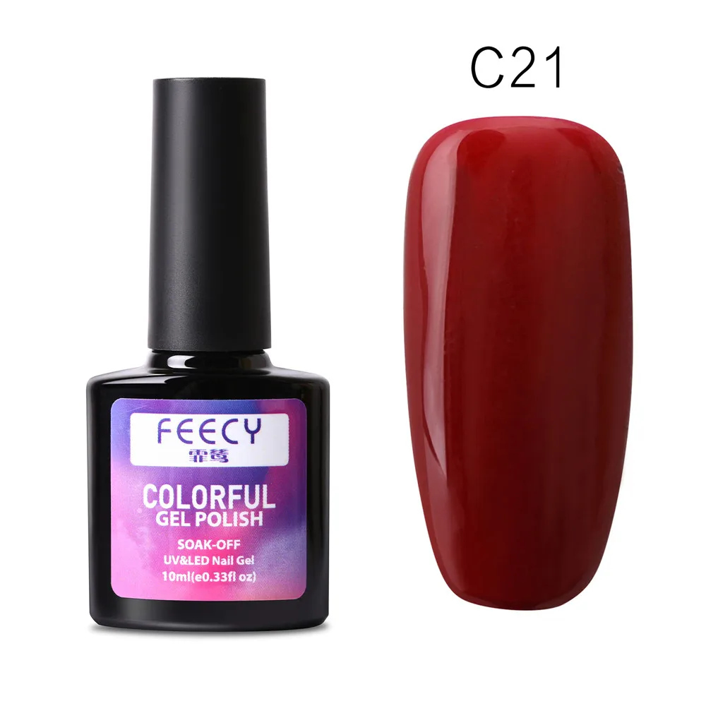 Feecy C21 Художественный Гель-лак для ногтей 10 мл гель УФ светодиодный Гель-лак замачиваемый лак для ногтей основа верхнее покрытие гель-краска DIY Дизайн ногтей маникюр Гель-лак - Цвет: Feecy C21